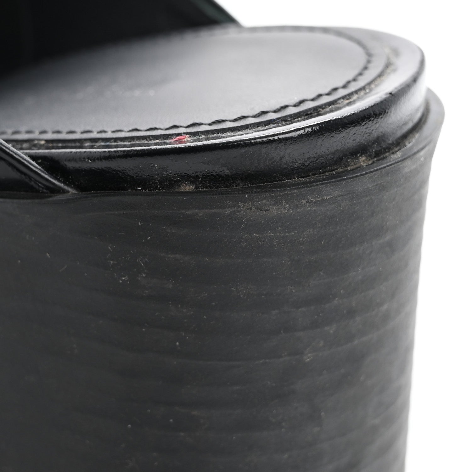 Prada Spazzolato Metal Triangle Logo Platform Loafer Mules 37 Black 14 of 17