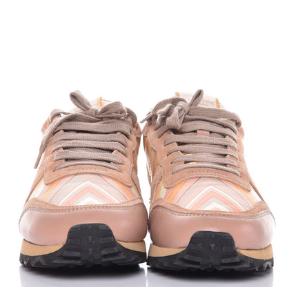 Valentino Garavani Suede Calfskin Native Couture 1975 Womens Rockrunner Sneakers 38.5 Multicolor 2 of 11