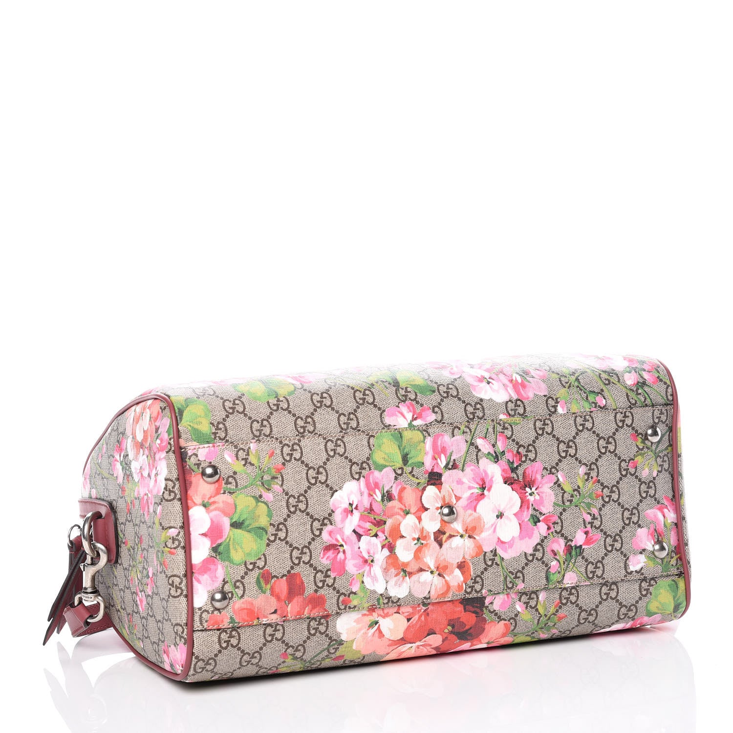 Gucci GG Supreme Monogram Blooms Medium Boston Beige Multicolor Dry Rose 5 of 10