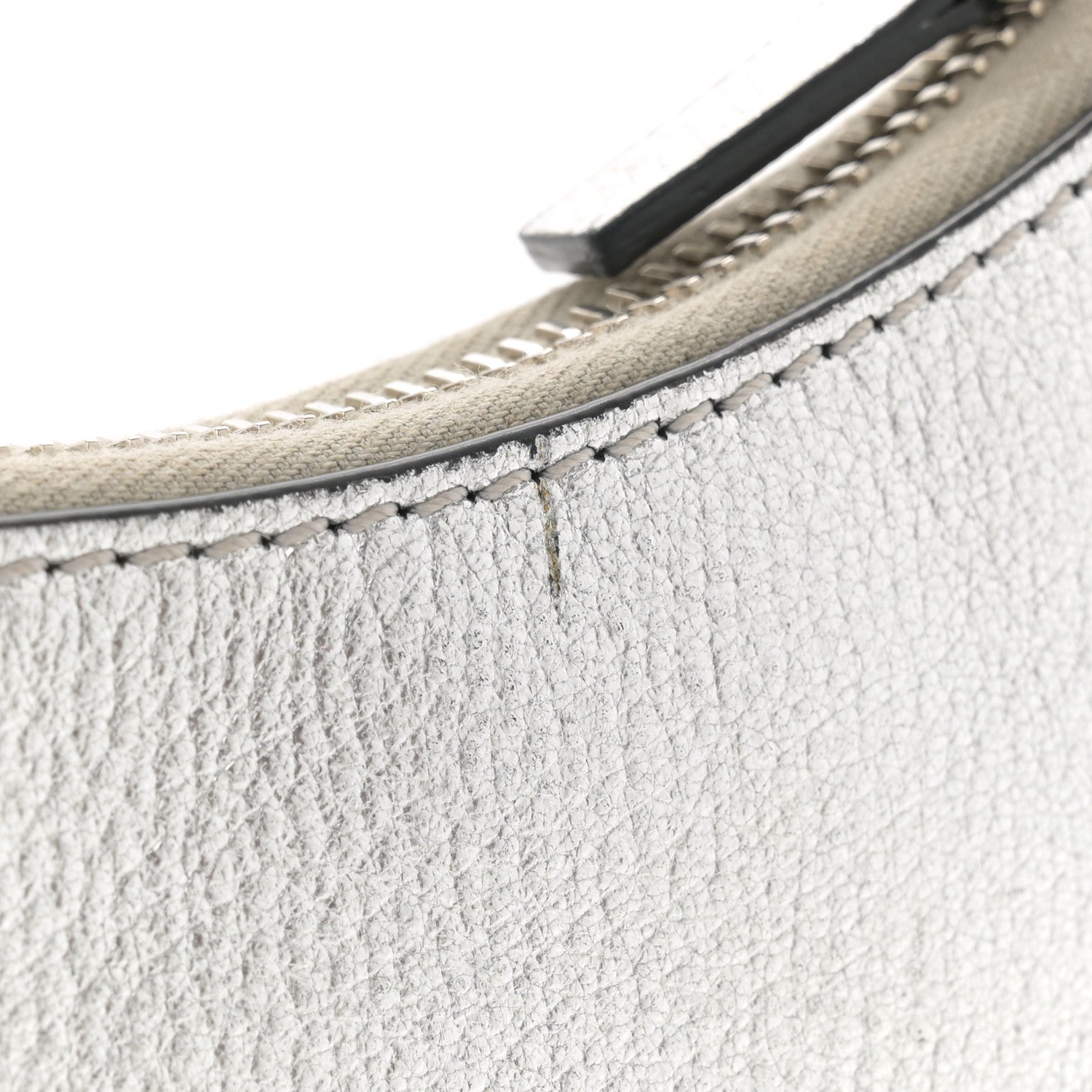 Valentino Garavani Metallic Grainy Calfskin Mini Vlogo Hobo Bag Silver 13 of 15