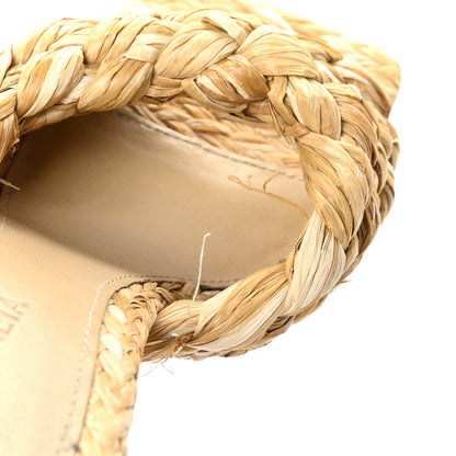 Bottega Veneta Raffia Twisted Intrecciato Stretch Mule Sandals 37 Macadamia 10 of 10