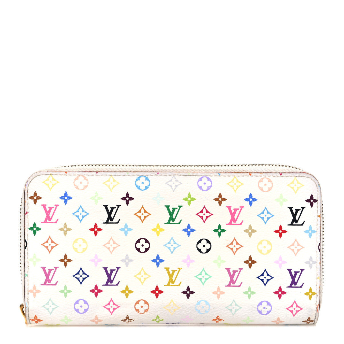 Louis Vuitton Monogram Multicolor Zippy Wallet White Orange 1 of 7