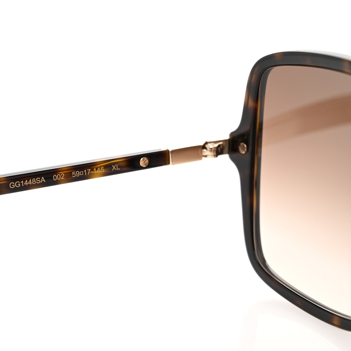 Acetate Square Frame Web Sunglasses GG1448SA Tortoise