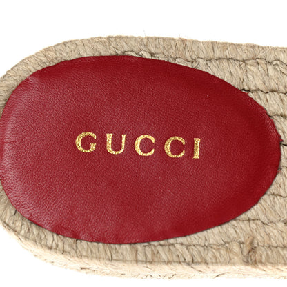 Gucci Nappa Matelasse GG Marmont Espadrille Slide Sandals 35 Hibiscus Red 7 of 9