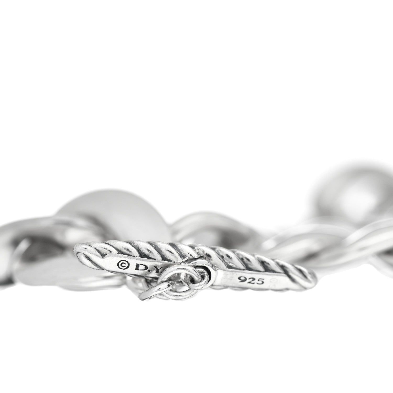 David Yurman Sterling Silver Black Diamond Large Cordelia Curb Link Bracelet 4 of 4