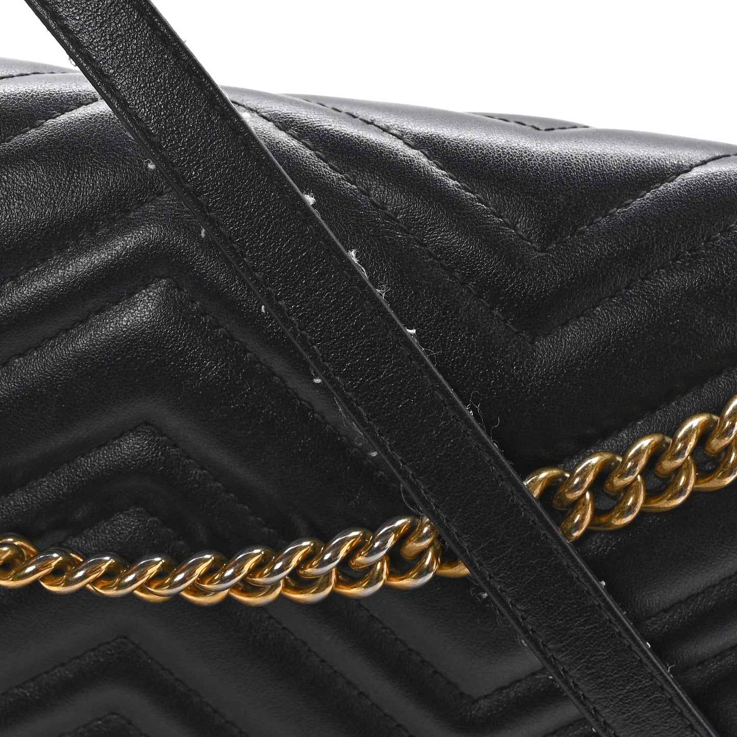 Calfskin Matelasse Large GG Marmont Shoulder Bag Black