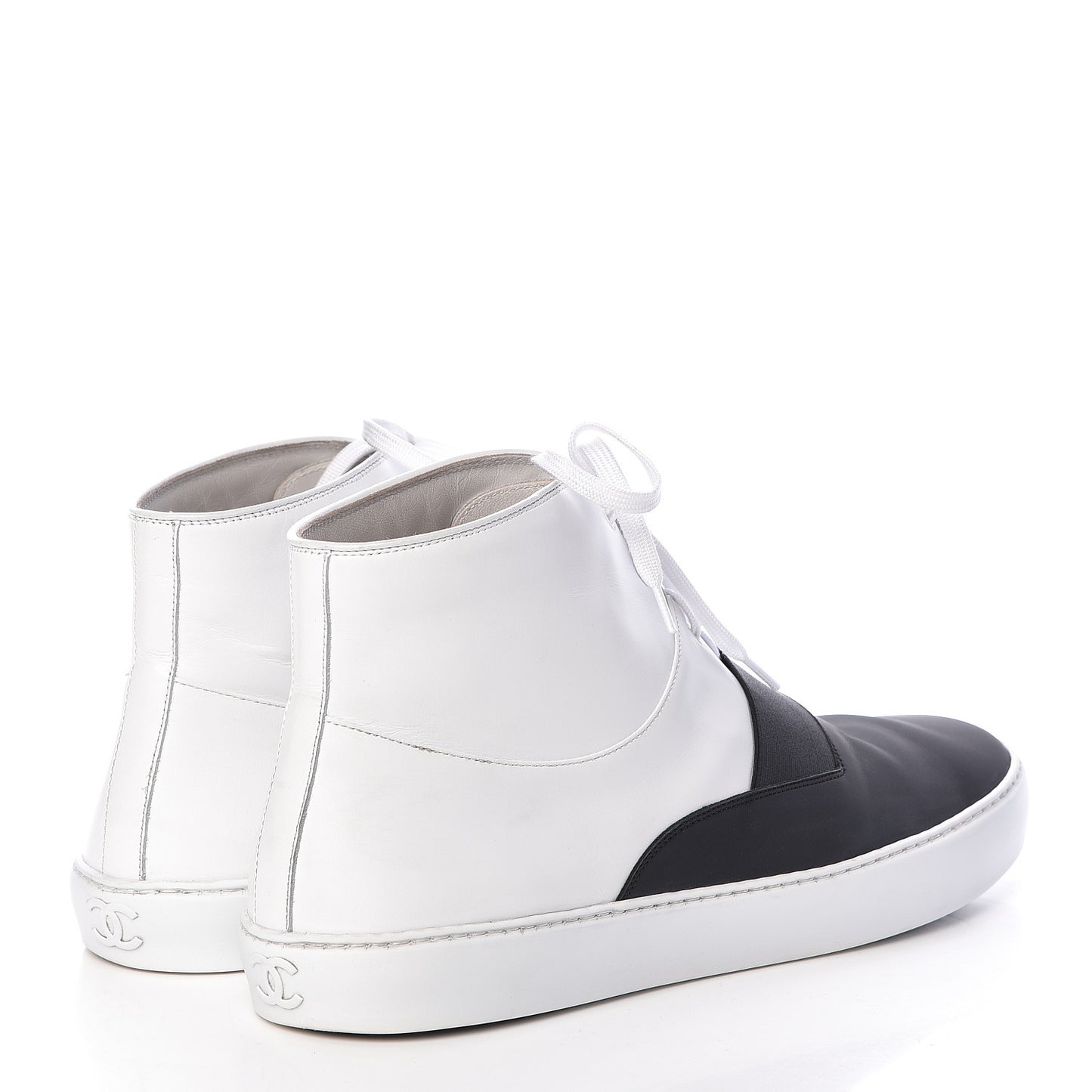 Calfskin Mens High Top Sneakers 45 Black