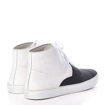 Chanel Calfskin Mens High Top Sneakers 45 Black 4 of 12