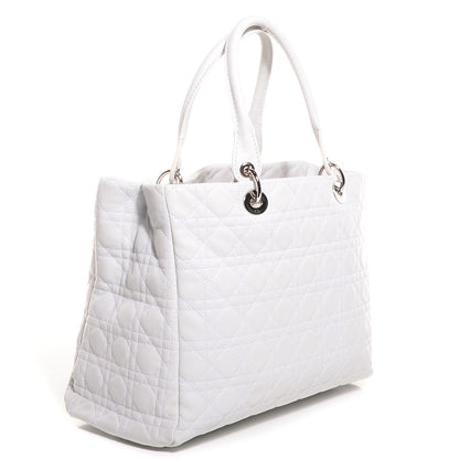 Christian Dior Lambskin Cannage Large Soft Lady Dior Shopping Tote White 3 of 8