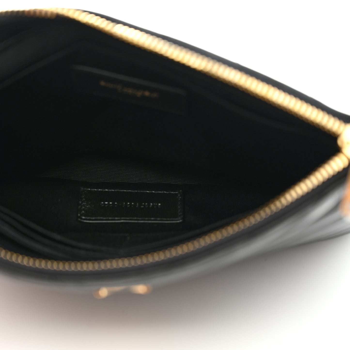 Calfskin Matelasse Chevron Monogram A5 Wristlet Black