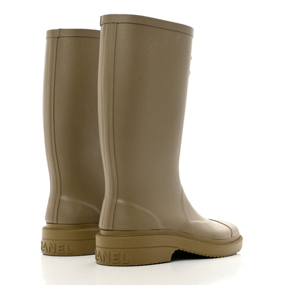 Chanel Caoutchouk CC High Boots 36 Dark Beige 4 of 8