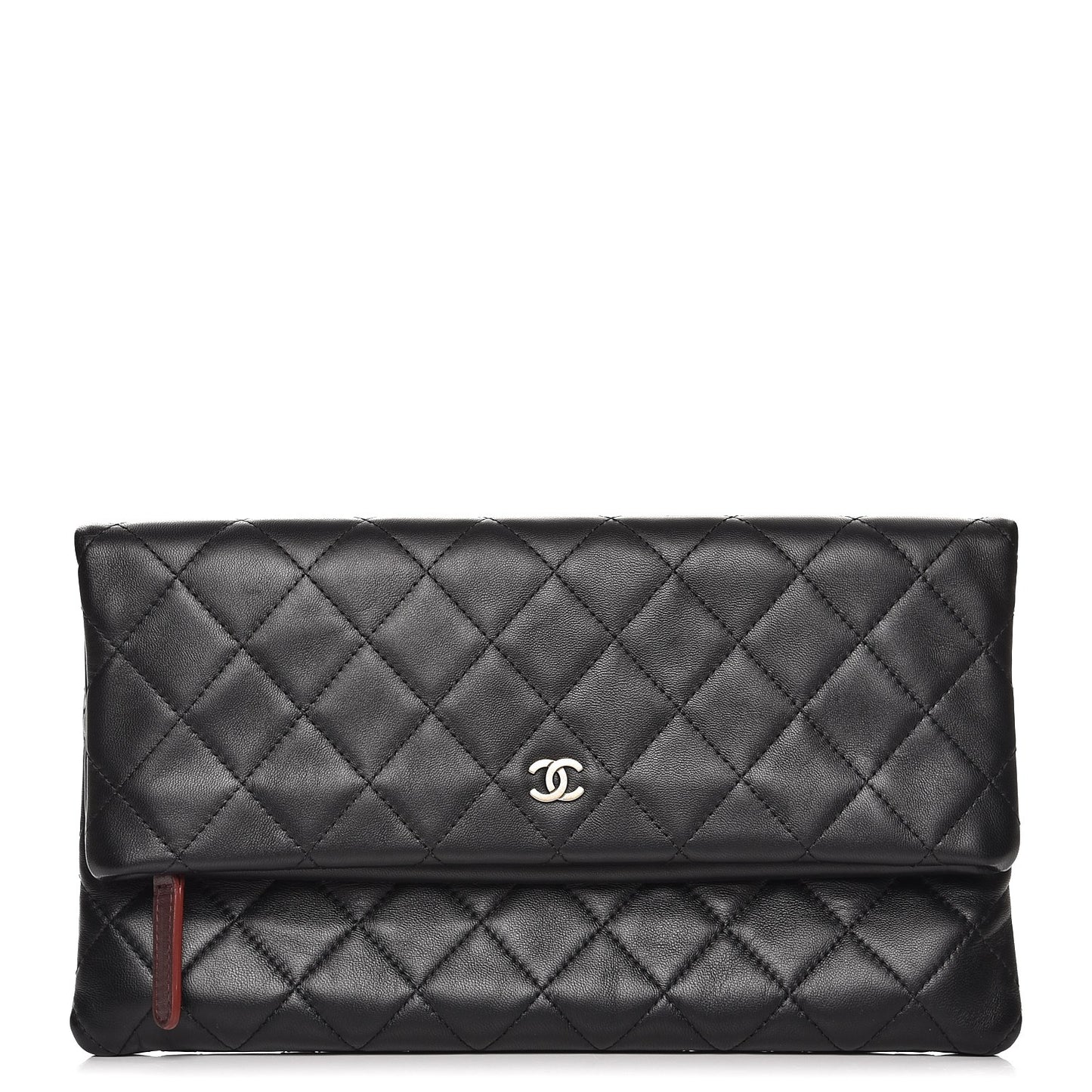 Lambskin Quilted CC Beauty Clutch Black