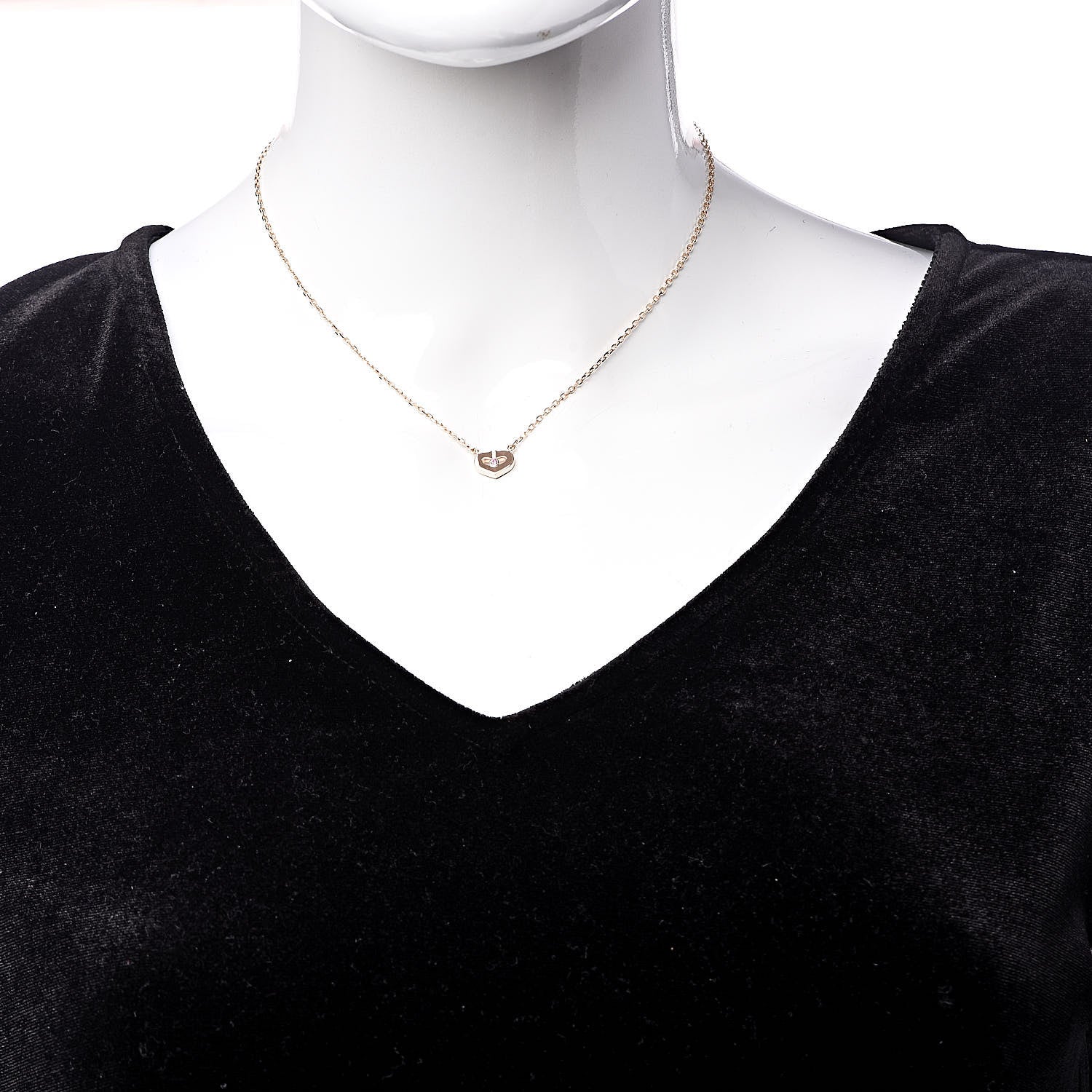 Cartier 18K Pink Gold Pink Sapphire XS Hearts and Symbols Necklace 2 of 6