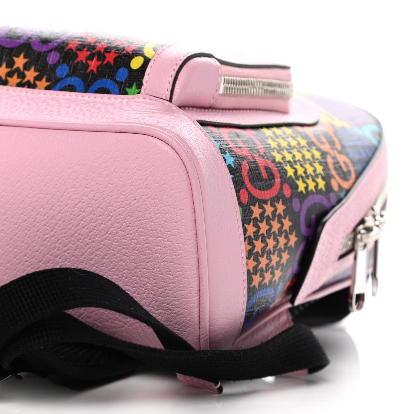 GG Supreme Monogram Psychedelic Small Day Backpack Black Multicolor Sugar Pink