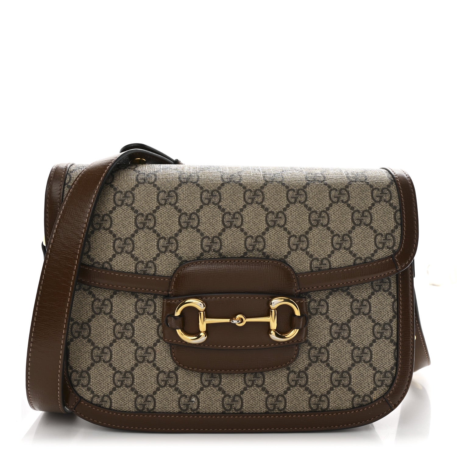 Gucci GG Supreme Monogram Horsebit 1955 Shoulder Bag Beige Brown Sugar 1 of 11