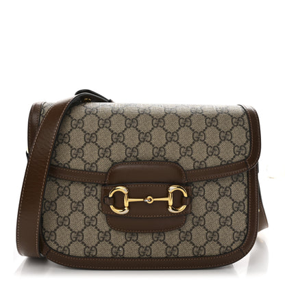 Gucci GG Supreme Monogram Horsebit 1955 Shoulder Bag Beige Brown Sugar 1 of 11