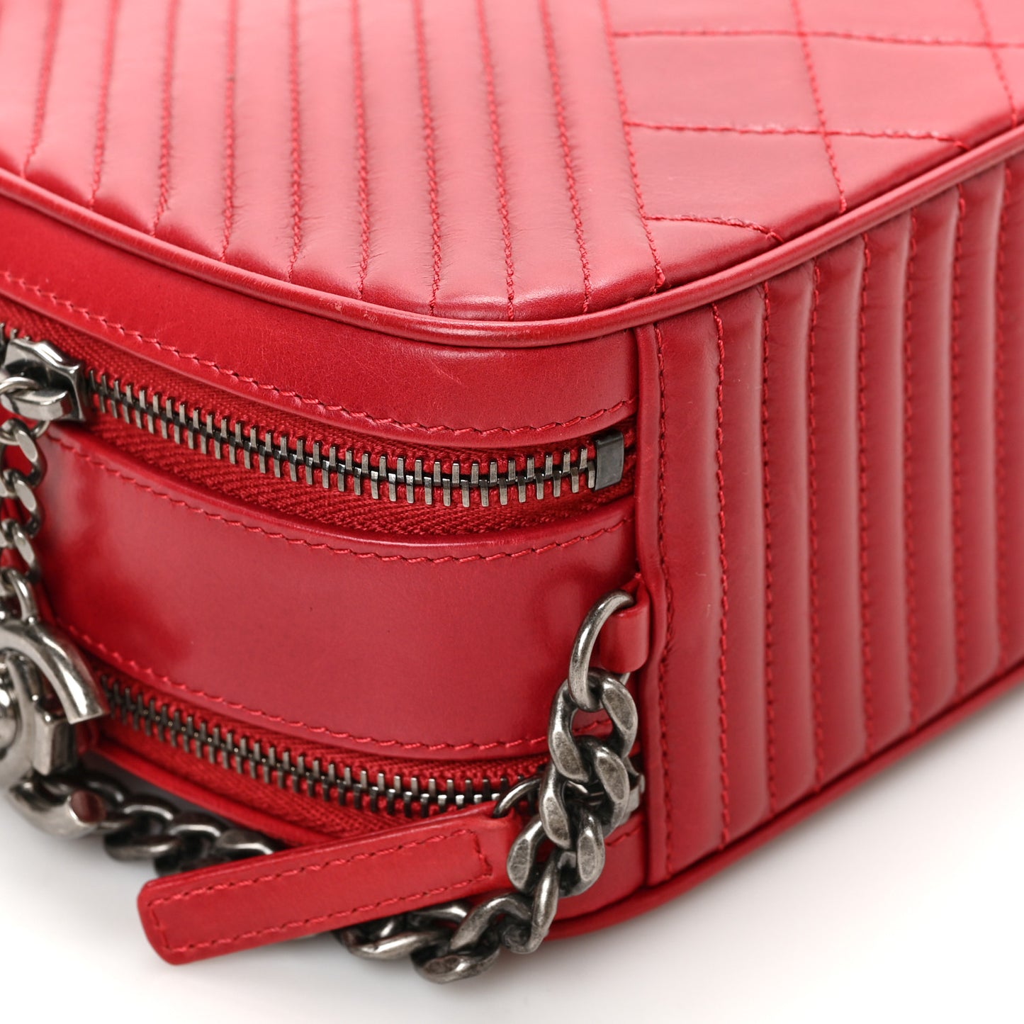 Lambskin Large Coco Boy Camera Case Red