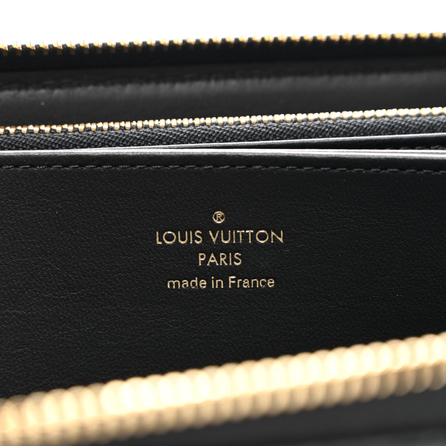 Lambskin Embossed Monogram Coussin Zippy Wallet Black