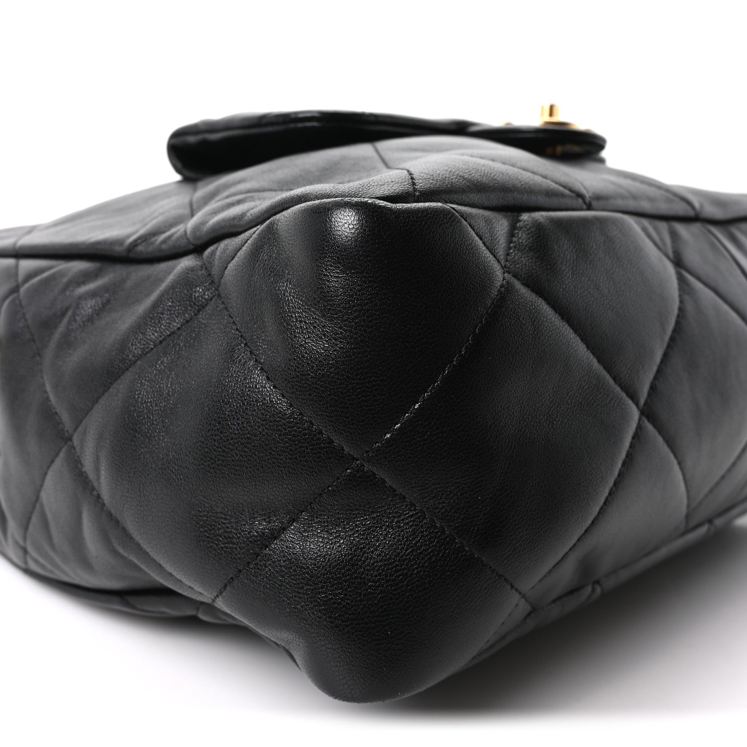 Chanel Shiny Lambskin Quilted Shopping Bag Black 8 of 9