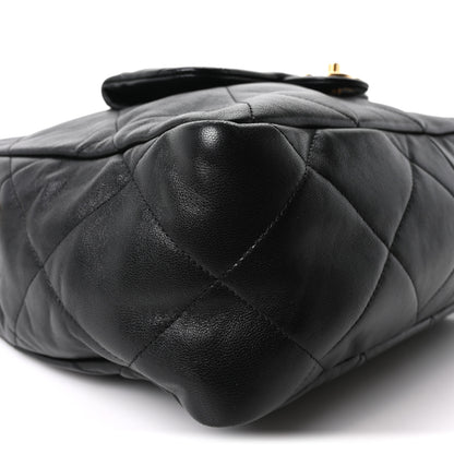 Chanel Shiny Lambskin Quilted Shopping Bag Black 8 of 9