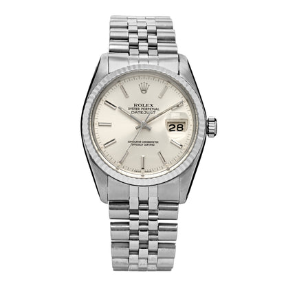Rolex Stainless Steel 18K White Gold 36mm Oyster Perpetual Datejust Watch Silver 16014 1 of 5