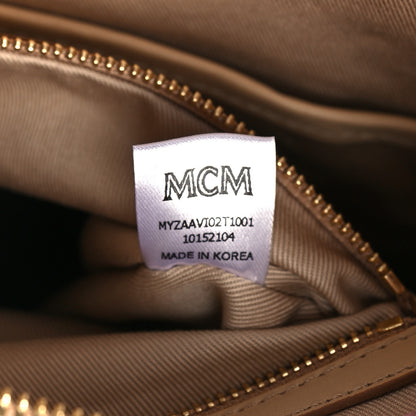 MCM Metallic Visetos Medium Crossbody Pouch Berline Gold 7 of 9