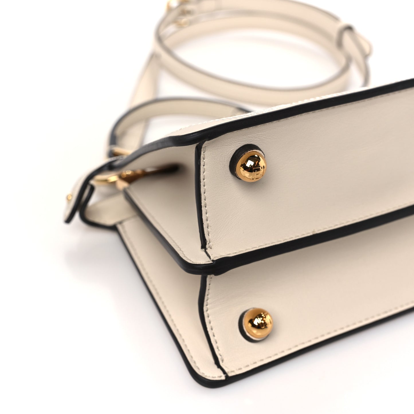 Vitello Seta Shiny Nappa Floral Embroidered Petite Peekaboo I SEE U Satchel Camelia White Ice