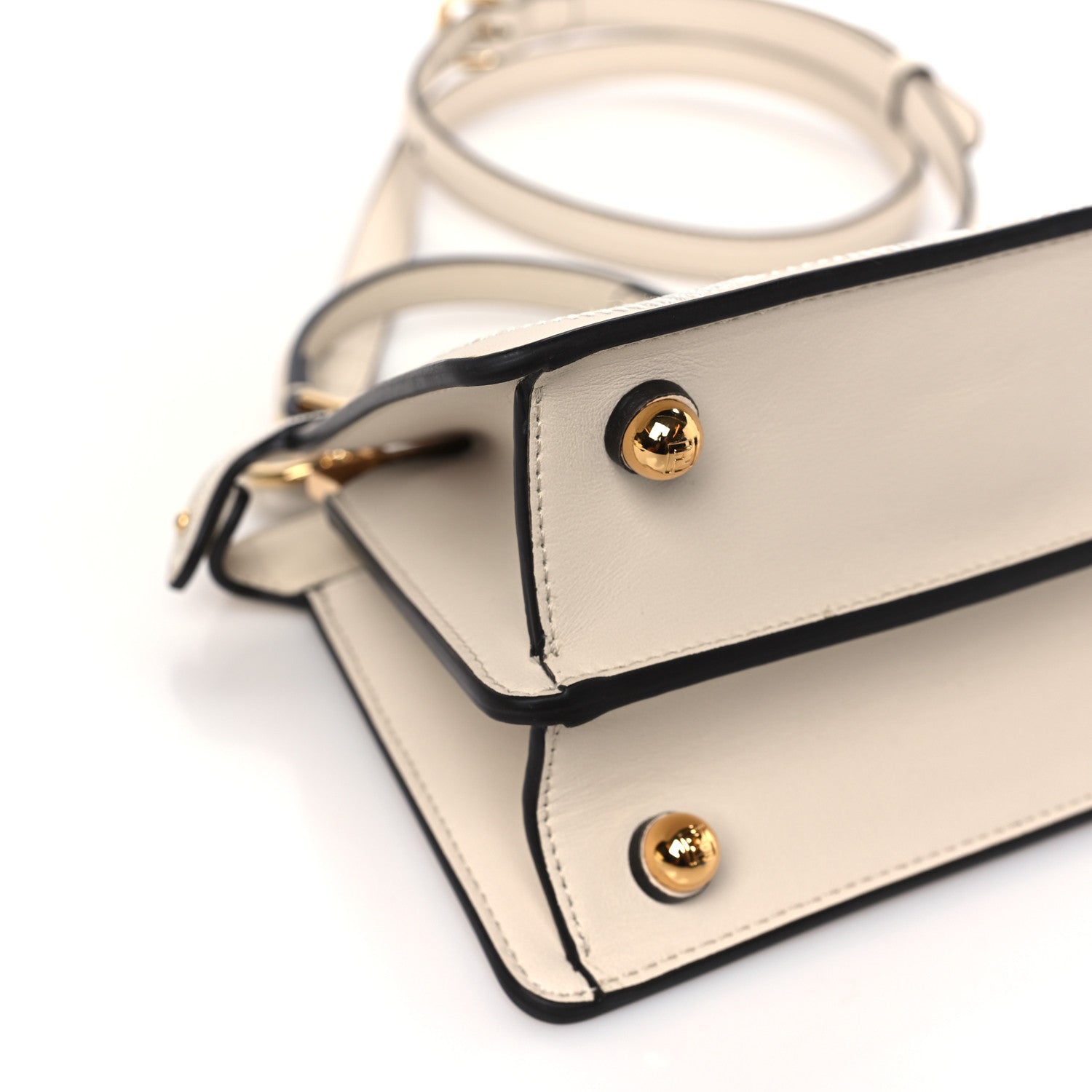 Fendi Vitello Seta Shiny Nappa Floral Embroidered Petite Peekaboo I SEE U Satchel Camelia White Ice 7 of 8