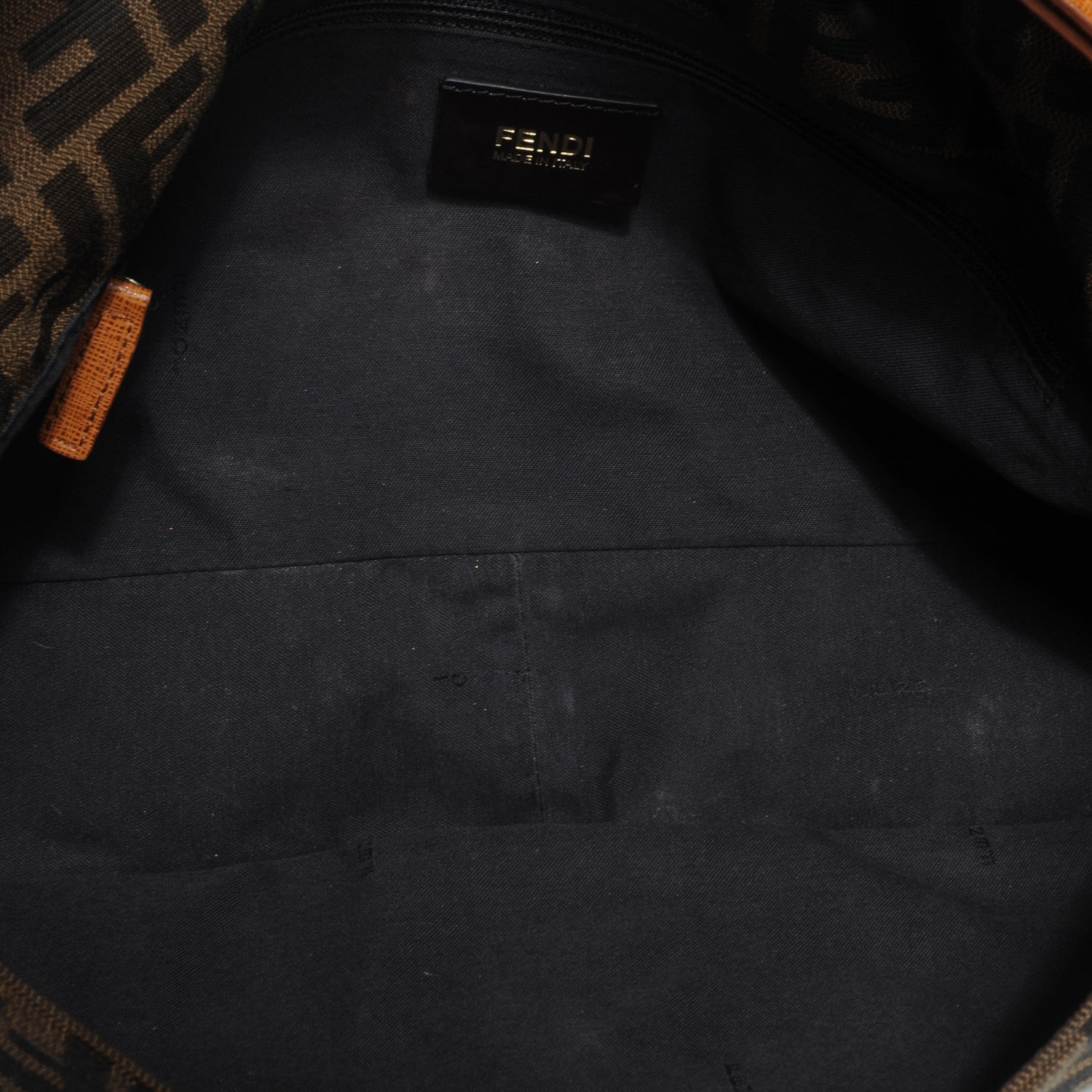Fendi Zucca Vitello Elite Messenger Baguette Tobacco Ocra 6 of 8