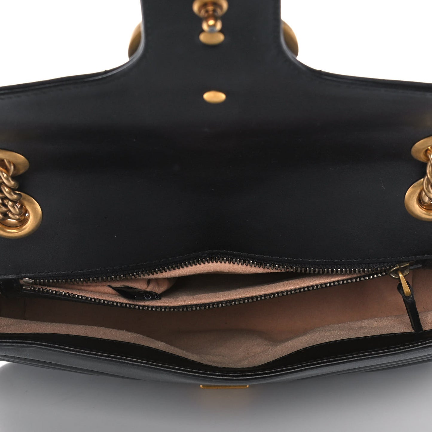 Calfskin Matelasse Small GG Marmont Shoulder Bag Black