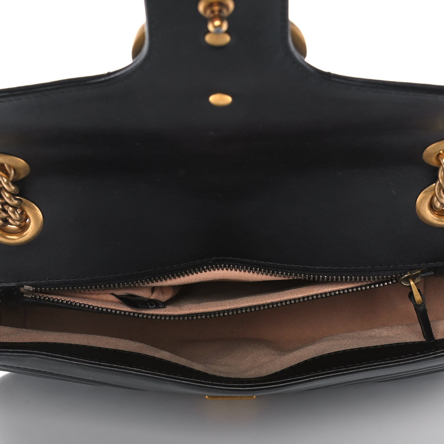 Gucci Calfskin Matelasse Small GG Marmont Shoulder Bag Black 5 of 11