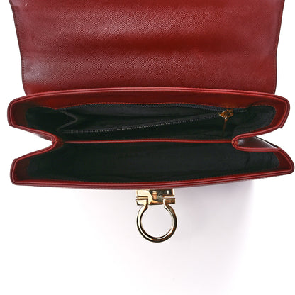 Salvatore Ferragamo Calfskin Top Handle Bag Red 5 of 12