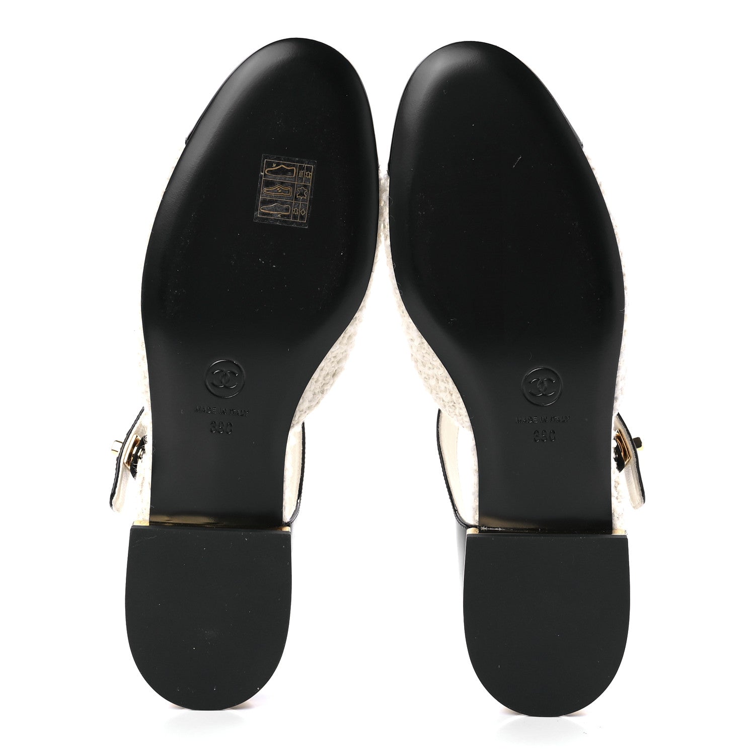 Chanel Tweed Patent Cap Toe Ballerina Flats 38 White Black 7 of 11