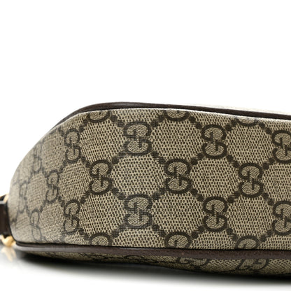 Gucci GG Supreme Monogram Textured Dollar Calfskin Small Ophidia Hobo Beige Ebony New Acero 9 of 12