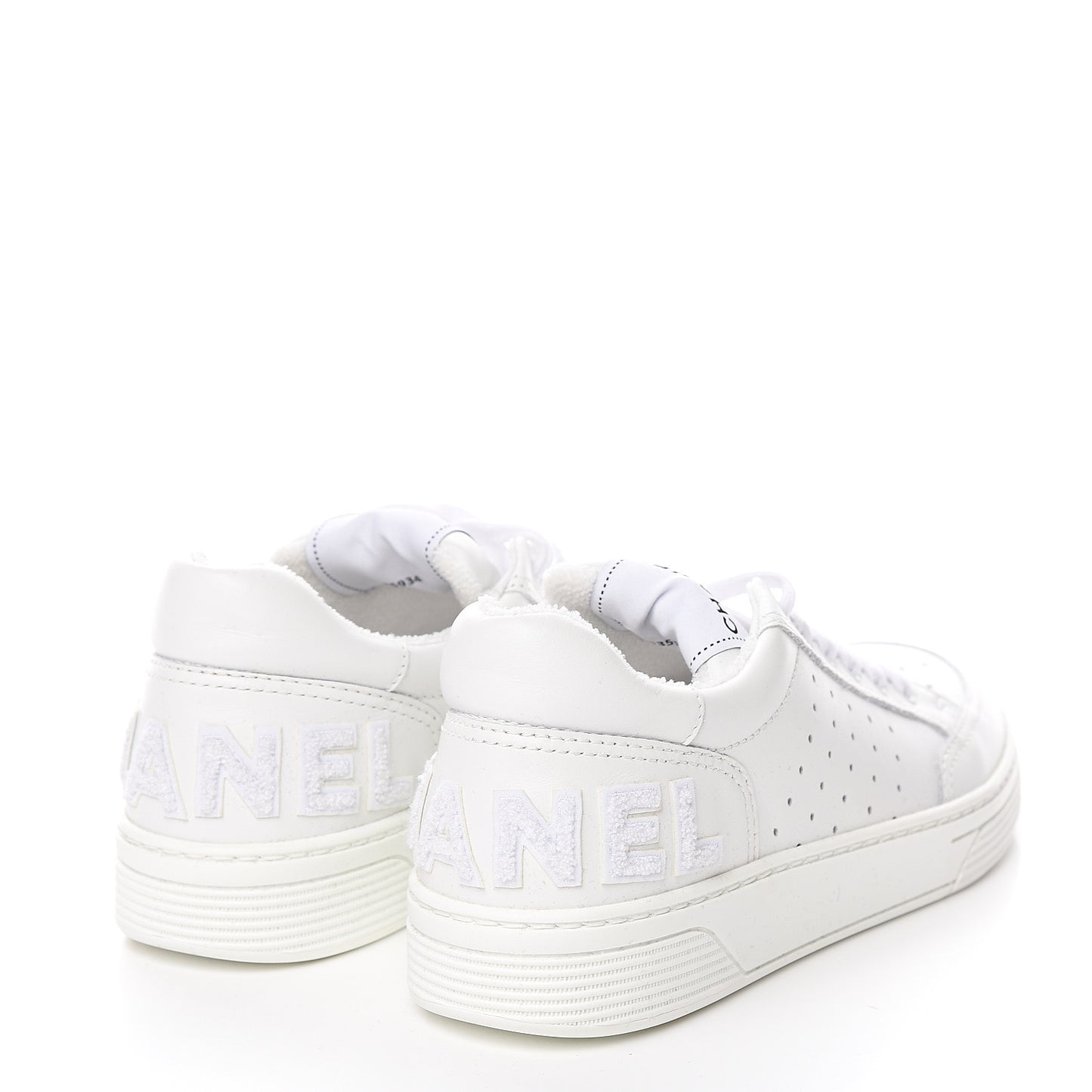 Calfskin Womens Logo Sneakers 38 White