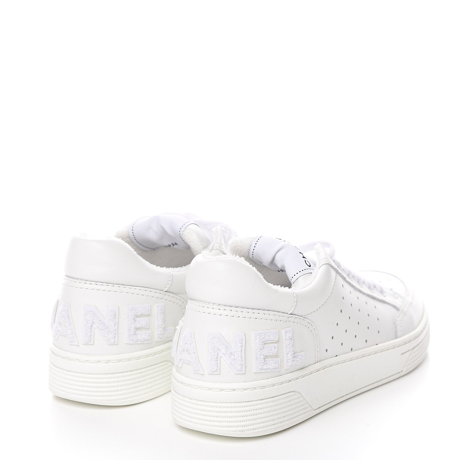 Chanel Calfskin Womens Logo Sneakers 38 White 4 of 9