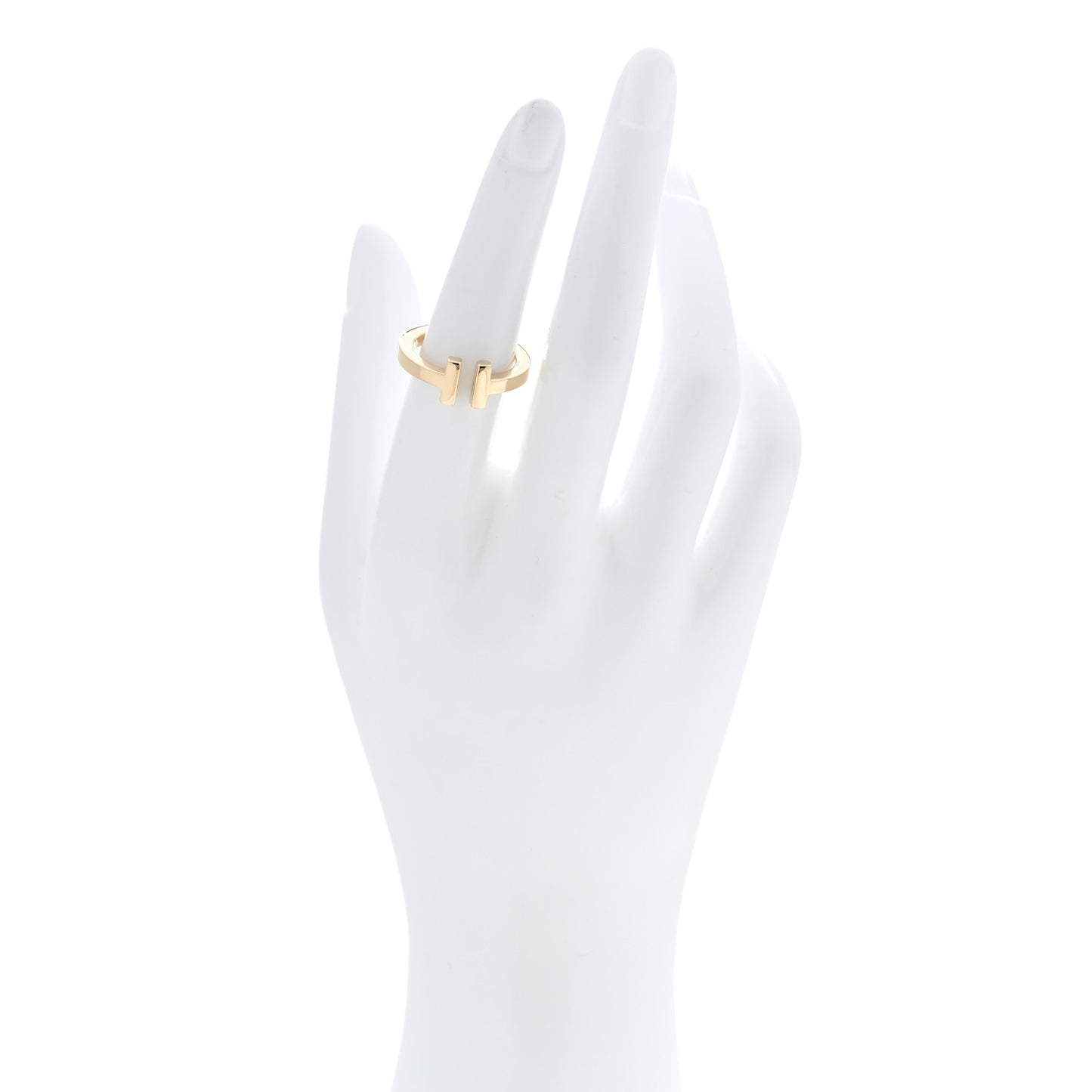18K Yellow Gold T Square Ring 53 6.25
