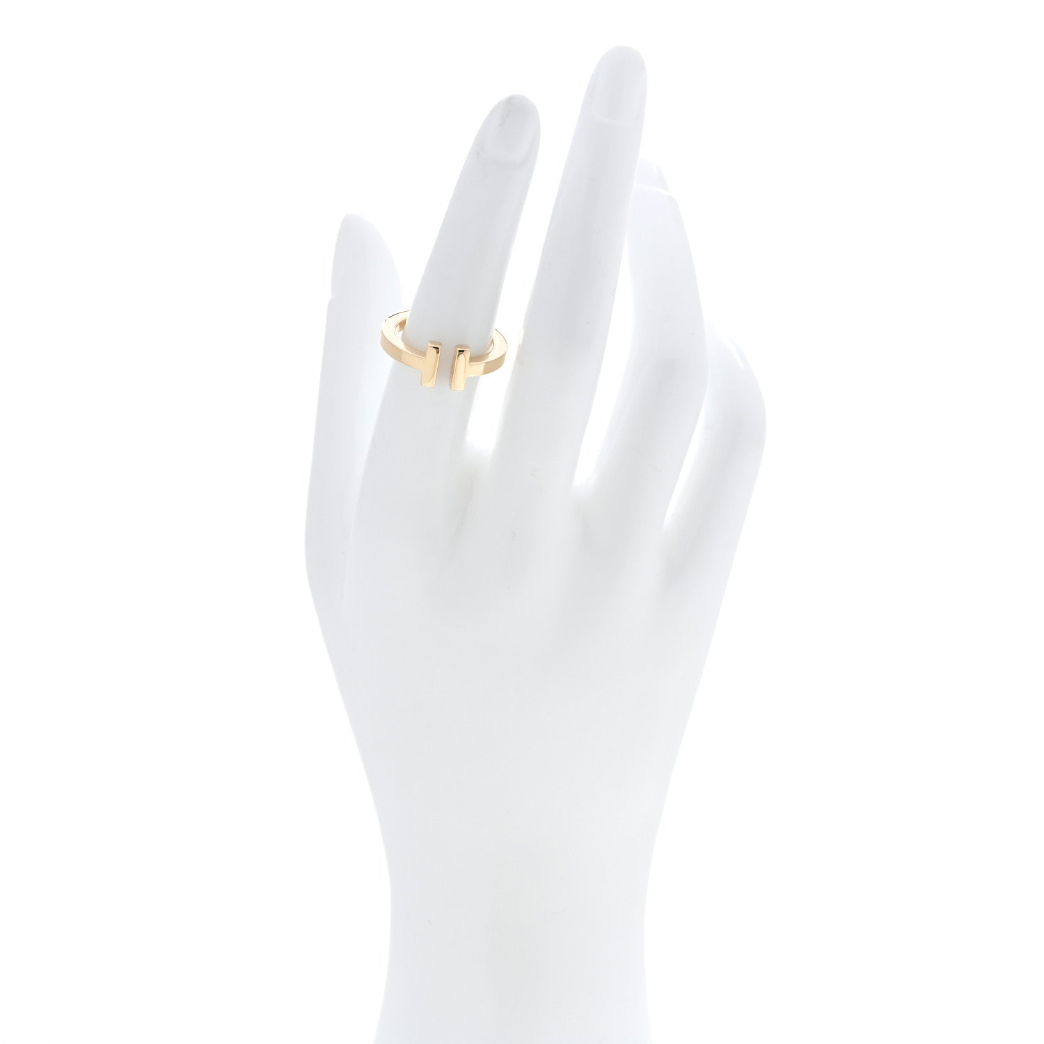 Tiffany 18K Yellow Gold T Square Ring 53 6.25 2 of 5