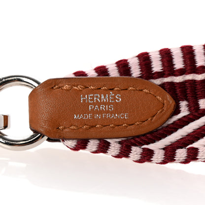 Hermes Toile Swift 25mm Sangle Cavale Shoulder Strap Red Pink 4 of 5