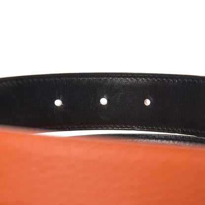 Hermes Box Togo 32mm H Belt 85 Black Orange 4 of 10