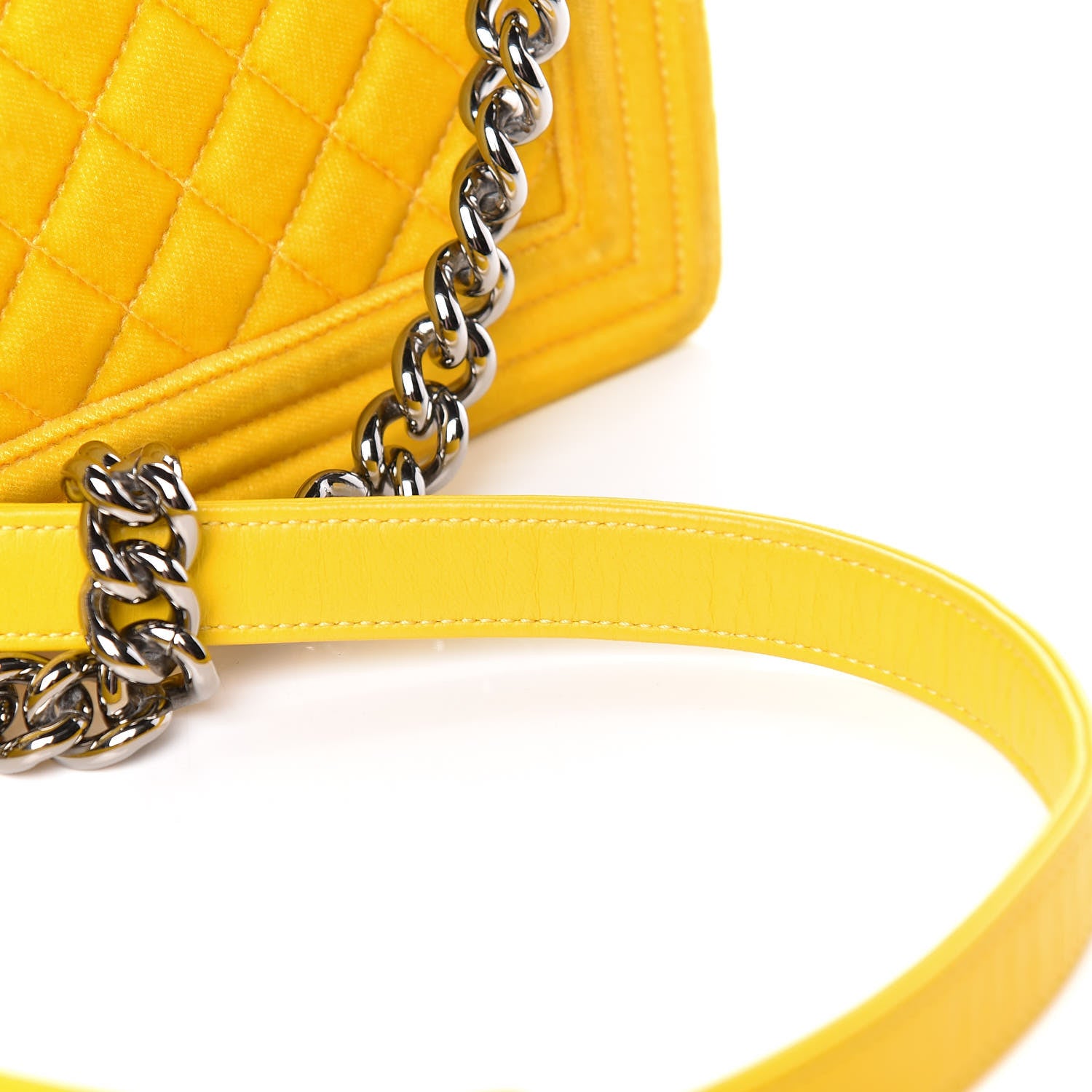 Chanel Velvet Quilted Medium Boy Flap Yellow 19 of 19