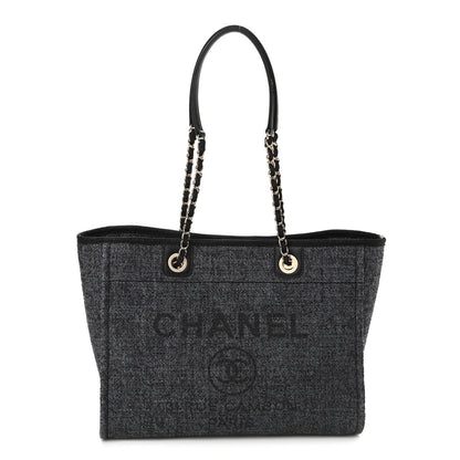 Chanel Mixed Fibers Calfskin Small Deauville Tote Black 1 of 10