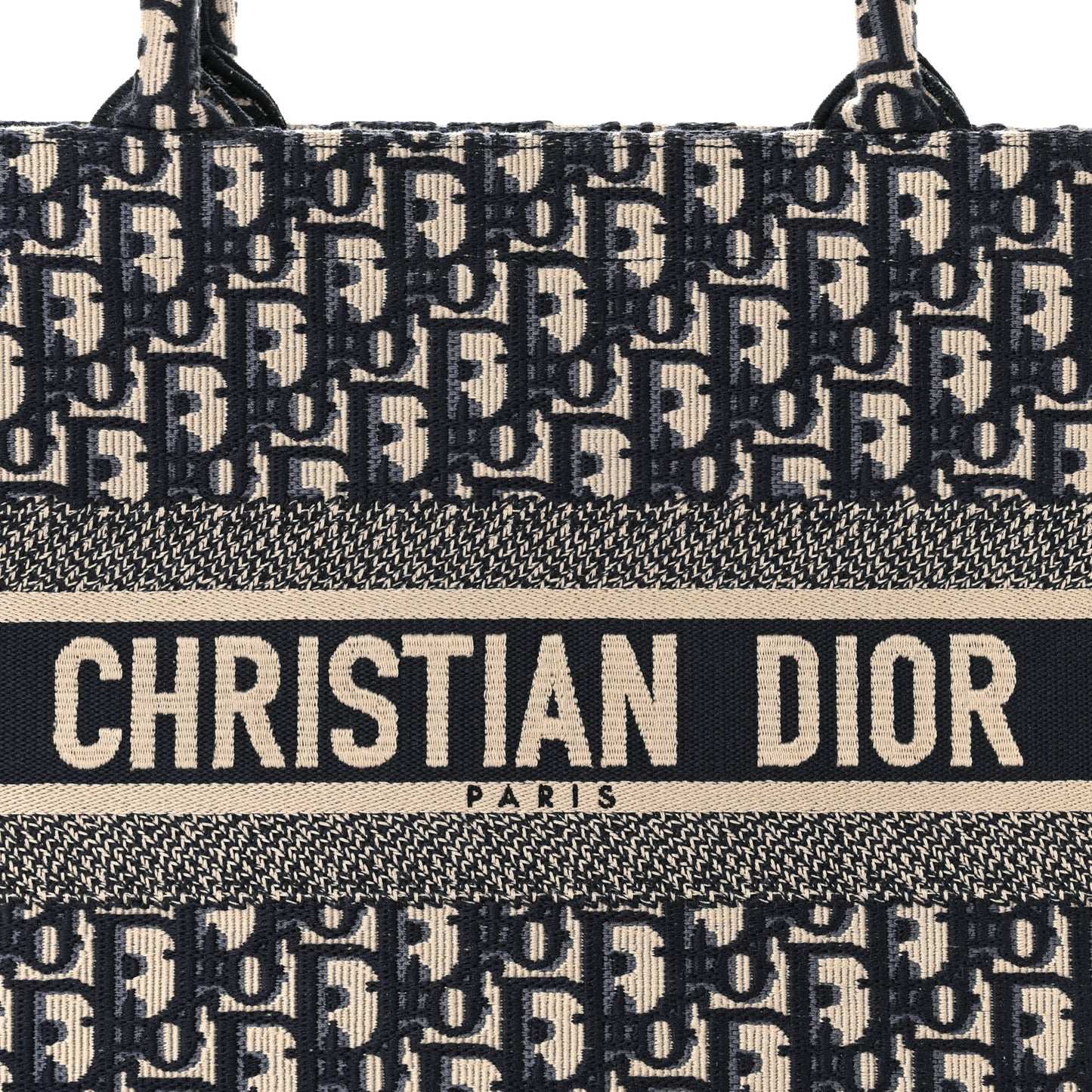 CHRISTIAN DIOR Oblique Medium Book Tote Blue Multicolor