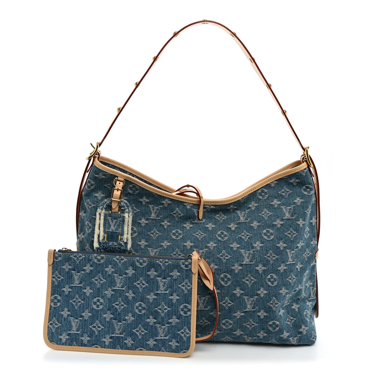 Louis Vuitton Monogram Denim CarryAll MM Blue 3 of 11