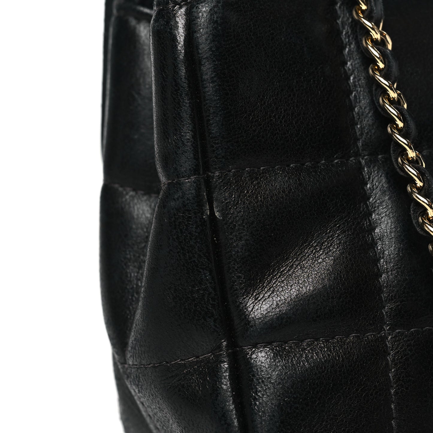 Lambskin Quilted Mini Chocolate Bar Flap Black