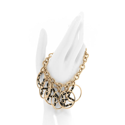 Chanel Lambskin Chain CC Logo Bracelet Gold Black 2 of 4