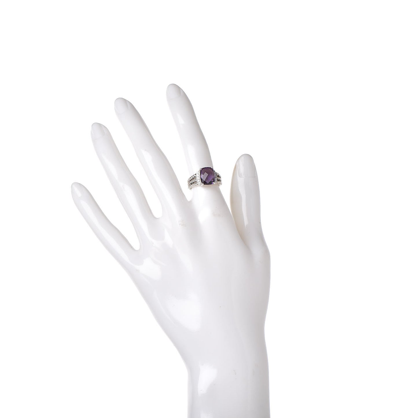 Sterling Silver Diamond Amethyst 10mm Petite Wheaton Ring 49 5