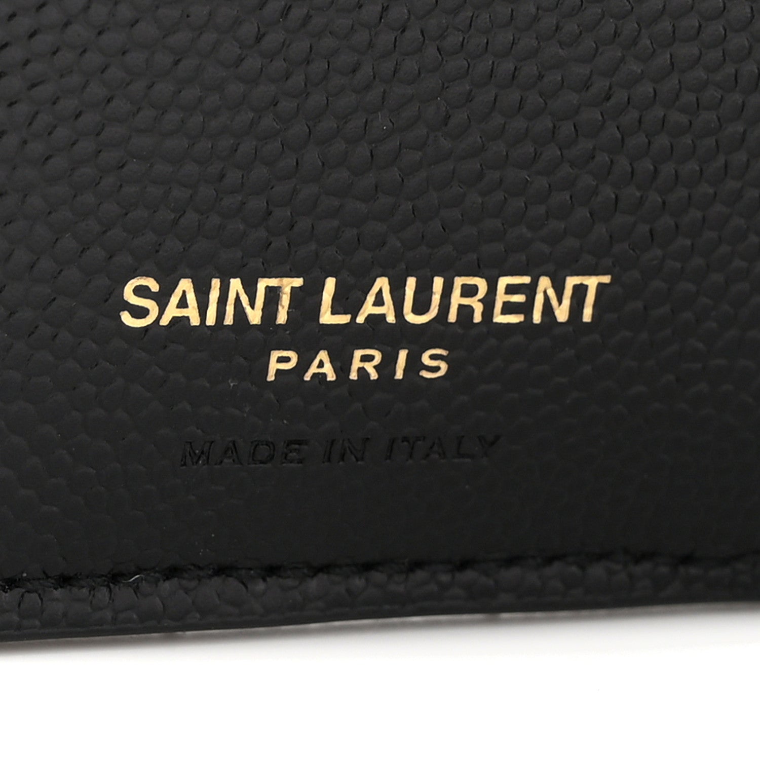 Saint Laurent Grain De Poudre Matelasse Chevron Monogram Zipped Card Case Black 6 of 8