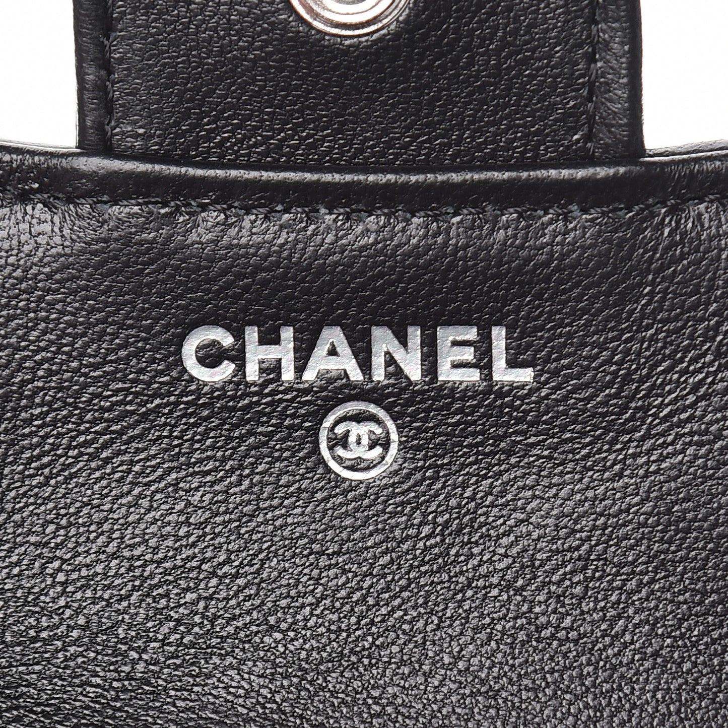 Lambskin Quilted Compact Flap Wallet Black