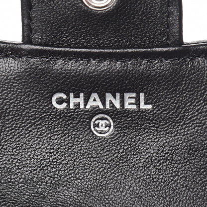 Chanel Lambskin Quilted Compact Flap Wallet Black 6 of 9